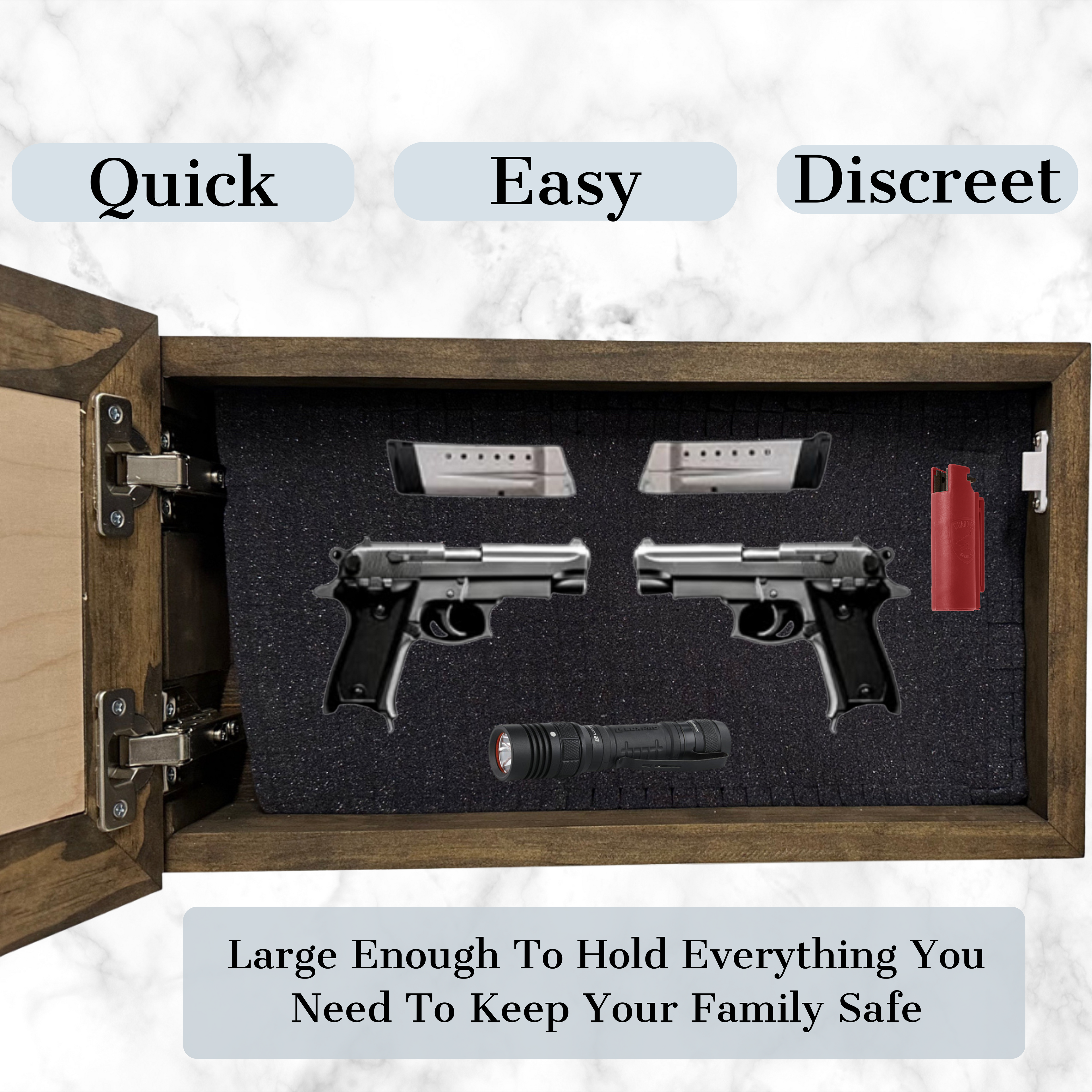 Wood Gun Cabinet Birds In A Tree Wall Decoration - Hidden Gun Safe To Securely Store Your Gun In Plain Sight